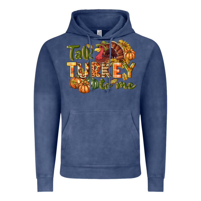 Talk Turkey To Me Thanksgiving P Vintage Hoodie by NancyCooperArtShop | Teevron