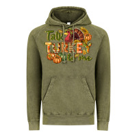 Vintage Olive Talk turkey to me Thanksgiving p Vintage Hoodie - NancyCooperArtShop