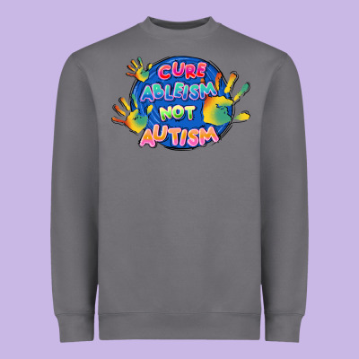 Cure Ableism Not Autism Heavyweight Sweatshirt Designed By Fadigitalartstudio