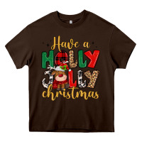 Chocolate Brown have a holly jolly christmas Heavy Core Tee - MaliasSmallBusiness
