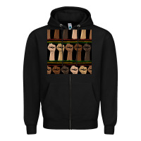 Black melanin rised fist seamless pattern Zipper Hoodie - BundleAndBundleShop