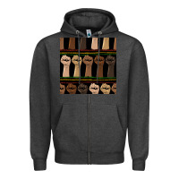Charcoal Heather melanin rised fist seamless pattern Zipper Hoodie - BundleAndBundleShop