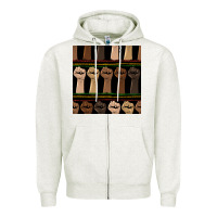 Melanin Rised Fist Seamless Pattern Zipper Hoodie | Teevron