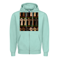 Seafoam melanin rised fist seamless pattern Zipper Hoodie - BundleAndBundleShop