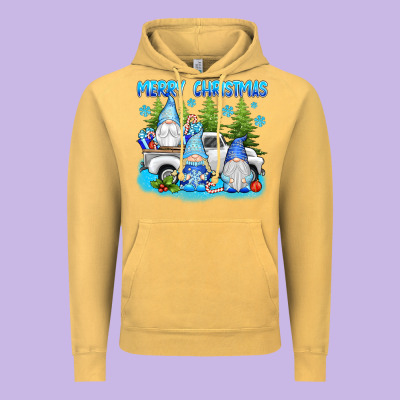 Merry Christmas Gnomies Vintage Hoodie Designed By Texasbilliewilder