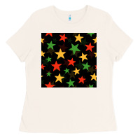 Bone african color stars seamless pattern Ladies Tee - BundleAndBundleShop