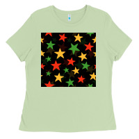 Matcha african color stars seamless pattern Ladies Tee - BundleAndBundleShop