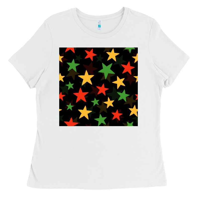 African Color Stars Seamless Pattern Ladies Tee by BundleAndBundleShop | Teevron