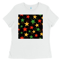 White african color stars seamless pattern Ladies Tee - BundleAndBundleShop