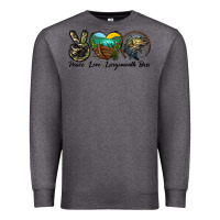 Charcoal Heather peace love largemouth bass Premium Sweatshirt - LillyAllenDesigns