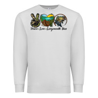 Dove Grey peace love largemouth bass Premium Sweatshirt - LillyAllenDesigns