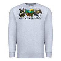 Heather Grey peace love largemouth bass Premium Sweatshirt - LillyAllenDesigns