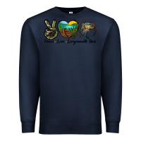 Navy peace love largemouth bass Premium Sweatshirt - LillyAllenDesigns