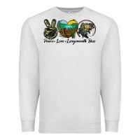 Oatmeal Heather peace love largemouth bass Premium Sweatshirt - LillyAllenDesigns