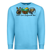 Ocean Blue peace love largemouth bass Premium Sweatshirt - LillyAllenDesigns