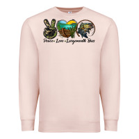 Pale Pink peace love largemouth bass Premium Sweatshirt - LillyAllenDesigns