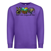 Purple peace love largemouth bass Premium Sweatshirt - LillyAllenDesigns