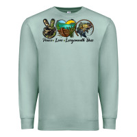 Seafoam peace love largemouth bass Premium Sweatshirt - LillyAllenDesigns