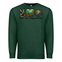 Sports Green peace love largemouth bass Premium Sweatshirt - LillyAllenDesigns