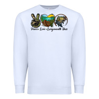 White peace love largemouth bass Premium Sweatshirt - LillyAllenDesigns