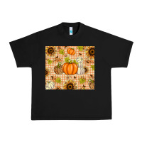 Black Fall Pumpkins and Sunflowers with Leopard Urban Heavy Tee - texasbilliewilder