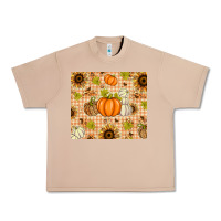 Burro Fall Pumpkins and Sunflowers with Leopard Urban Heavy Tee - texasbilliewilder