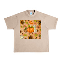 French Oak Fall Pumpkins and Sunflowers with Leopard Urban Heavy Tee - texasbilliewilder