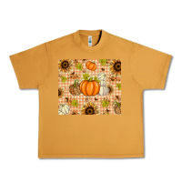 Peanut Butter Fall Pumpkins and Sunflowers with Leopard Urban Heavy Tee - texasbilliewilder