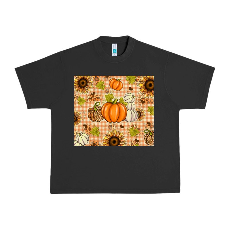 Fall Pumpkins And Sunflowers With Leopard Urban Heavy Tee by texasbilliewilder | Teevron