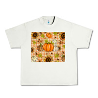 Pistachio Fall Pumpkins and Sunflowers with Leopard Urban Heavy Tee - texasbilliewilder