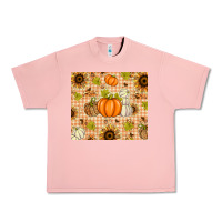 Salmon Fall Pumpkins and Sunflowers with Leopard Urban Heavy Tee - texasbilliewilder
