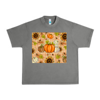 Tornado Fall Pumpkins and Sunflowers with Leopard Urban Heavy Tee - texasbilliewilder