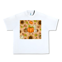 White Fall Pumpkins and Sunflowers with Leopard Urban Heavy Tee - texasbilliewilder
