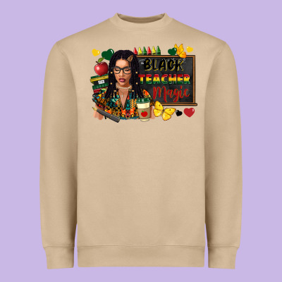 Juneteenth Black Teacher Magic Heavyweight Sweatshirt Designed By Fadigitalartstudio