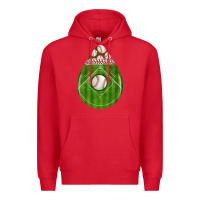Red baseball and western roses teardrop Premium Hoodie - BundleAndBundleShop