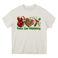 Cream Peace love Phlebotomy Christmas Heavy Core Tee - NancyCooperArtShop
