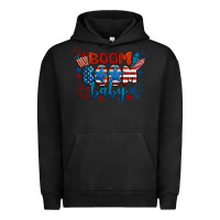 Pigment Black boom boom baby 4th of july Urban Hoodie - BarkalooDesign
