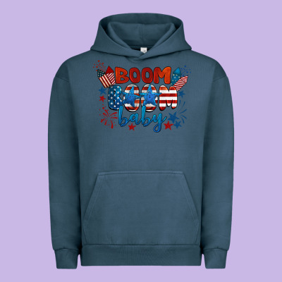 Boom Boom Baby 4th Of July Urban Hoodie Designed By Barkaloodesign