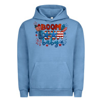Pigment Pebble Blue boom boom baby 4th of july Urban Hoodie - BarkalooDesign