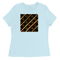 Baby Blue african floral seamless pattern Ladies Tee - BundleAndBundleShop