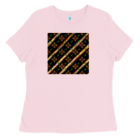 Bubblegum Pink african floral seamless pattern Ladies Tee - BundleAndBundleShop