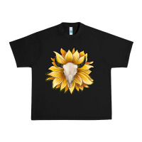 Black sunflower bull skull Urban Heavy Tee - JahusDesignShop