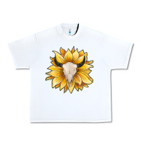 Sunflower Bull Skull Urban Heavy Tee | Teevron