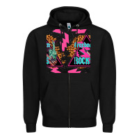 Black freedom rocks seamless pattern Zipper Hoodie - BundleAndBundleShop