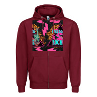 Burgundy freedom rocks seamless pattern Zipper Hoodie - BundleAndBundleShop