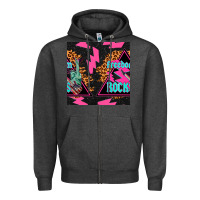 Charcoal Heather freedom rocks seamless pattern Zipper Hoodie - BundleAndBundleShop