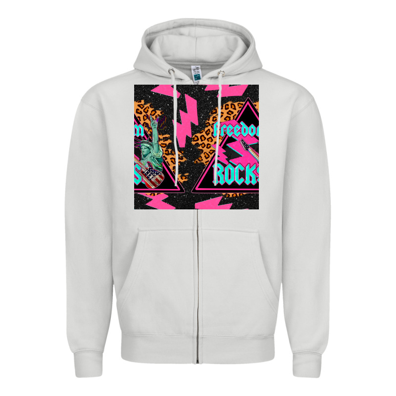 Freedom Rocks Seamless Pattern Zipper Hoodie by BundleAndBundleShop | Teevron