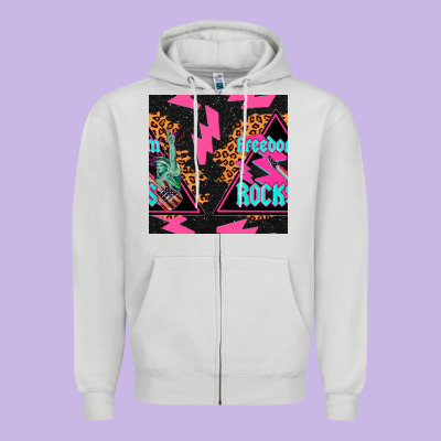 Freedom Rocks Seamless Pattern Zipper Hoodie Designed By Bundleandbundleshop