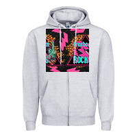 Heather Grey freedom rocks seamless pattern Zipper Hoodie - BundleAndBundleShop