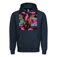 Navy freedom rocks seamless pattern Zipper Hoodie - BundleAndBundleShop